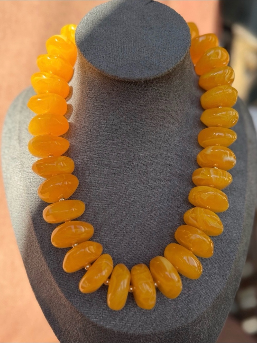 Bold Yellow Bead Chunky Statement Necklace - Women's Jewelry